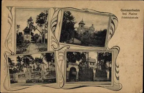 Ak Gonsenheim Mainz in Rheinland Pfalz, Friedrichstraße, Villen
