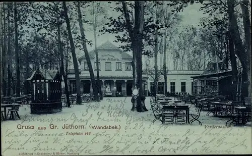 Mondschein Ak Hamburg Wandsbek Groß Jüthorn, Hotel