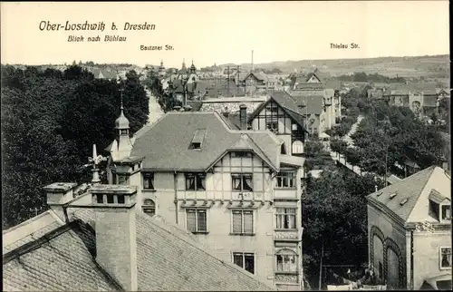 Ak Dresden Loschwitz, Blick nach Bühlau, Bautzner Straße, Thielau Straße