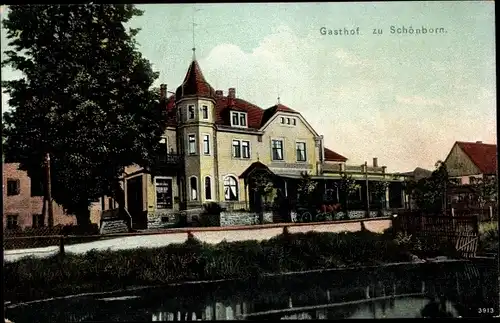 Ak Dresden Langebrück Schönborn, Gasthof zu Schönborn