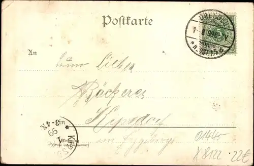Litho Kötzschenbroda Radebeul in Sachsen, Kaiser Wilhelm Denkmal, Kirche, Stadtansicht