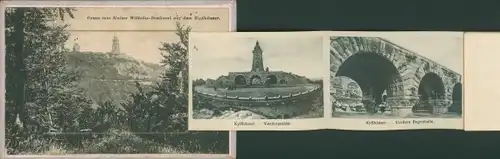 Leporello Ak Steinthaleben Kyffhäuserland in Thüringen, Kyffhäuser, Kaiser Wilhelm Denkmal