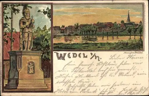 Künstler Litho Wedel in Schleswig Holstein, Roland, Stadtpanorama