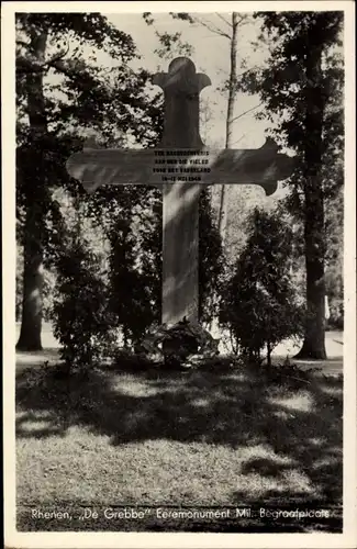 Ak Rhenen Utrecht, De Grebbe, Eeremonument Mil