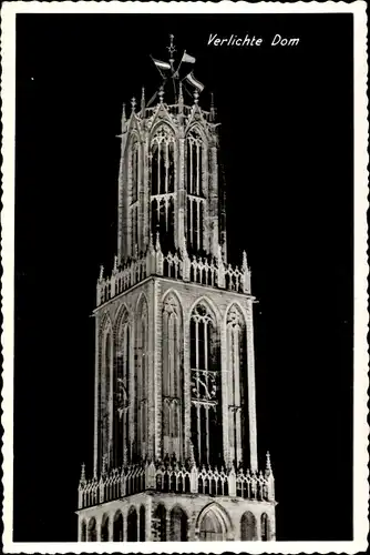 Ak Utrecht Niederlande, verlichte Dom