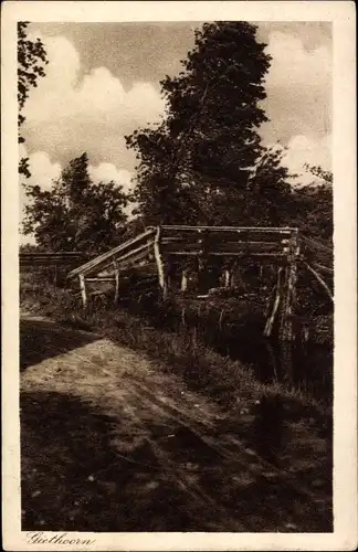 Ak Giethoorn Overijssel Niederlande, Holzbrücke