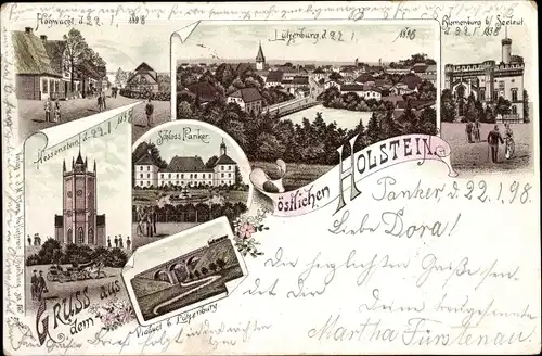 Litho Lütjenburg in Schleswig Holstein, Schloss Panker, Blomenburg, Hohwacht, Hessenstein