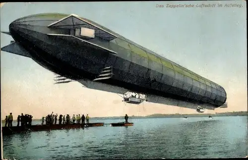 Ak Das Zeppelin'sche Luftschiff im Aufstieg