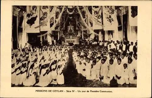 Ak Ceylon Sri Lanka, Un jour de Premiere Communion