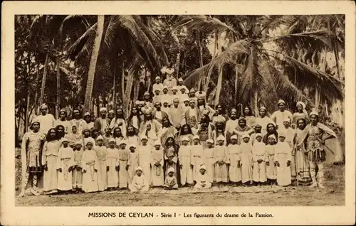 Ak Colombo Ceylon Sri Lanka, Les figurants du drame de la Passion