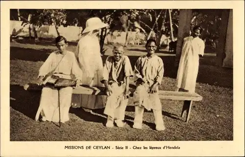 Ak Ceylon Sri Lanka, Missions de Ceylan, Chez les lepreux d'Hendela
