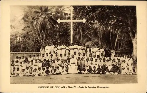 Ak Ceylon Sri Lanka, Missions de Ceylan, Apres la Premiere Communion
