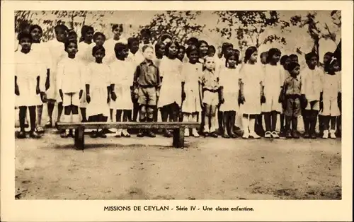 Ak Ceylon Sri Lanka, Missions de Ceylan, Une classe enfantine