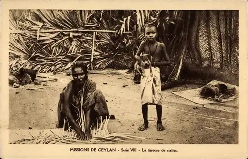 Ak Sri Lanka, Missions de Ceylan, La tisseuse de nattes