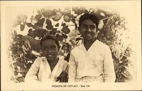 Ak Ceylon Sri Lanka, Missions de Ceylan, Mädchen