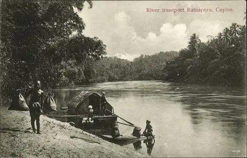 Ak Ratnapura Sri Lanka Ceylon, River transport