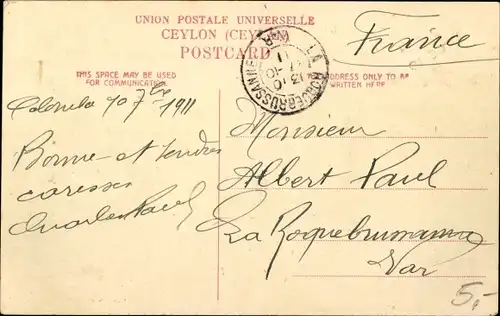 Ak Colombo Ceylon Sri Lanka, Straßenpartie