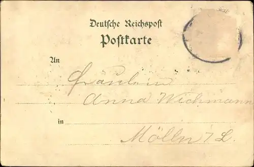 Vorläufer Litho Flensburg in Schleswig Holstein, Teilansicht der Stadt, 1894