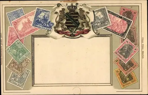 Präge Briefmarken Wappen Litho Deutsches Reich