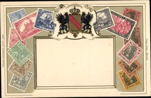 Präge Briefmarken Wappen Litho Deutsches Reich