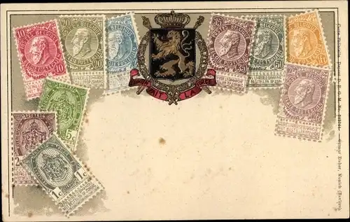 Präge Briefmarken Wappen Litho Belgien