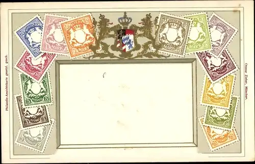 Briefmarken Wappen Litho Königreich Bayern