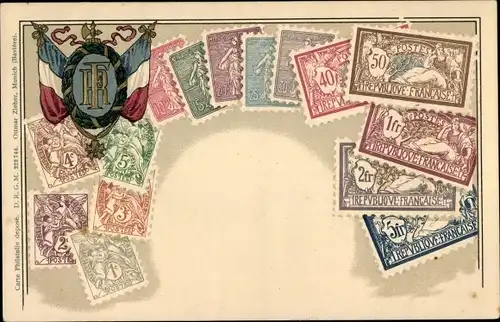 Briefmarken Wappen Litho Frankreich, Republique Francaise