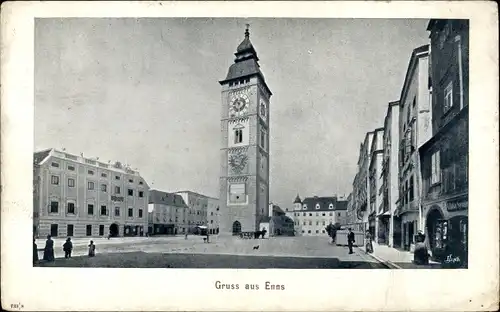 Ak Enns in Oberösterreich, Stadtansicht, Turm