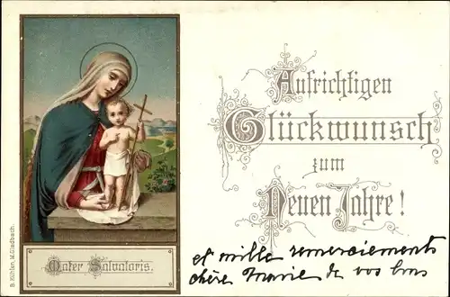 Ak Glückwunsch Neujahr, Mater Salvatoris