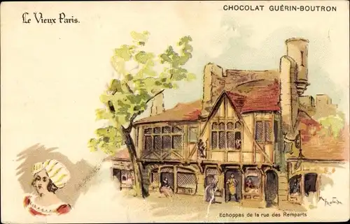 Künstler Litho Robida, Albert, Paris, Rue des Remparts