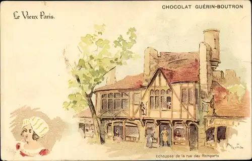 Künstler Litho Robida, Albert, Paris, Rue des Remparts