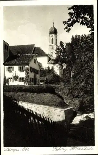 Ak Schongau in Oberbayern, Lechsteig, Hl. Geistkirche