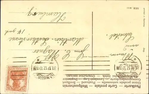 Ak Glückwunsch Neujahr, Kinder fahren Ski