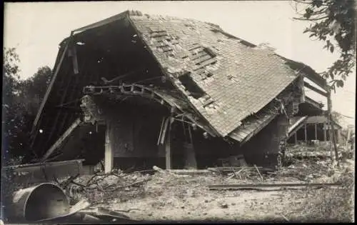 Foto Ak Saint Gobain Aisne, Zerstörtes Haus, Hausruine