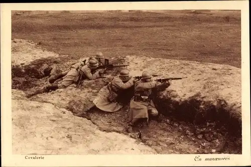 Ak Cavalerie, en manoeuvre, französische Soldaten