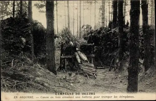 Ak En Argonne, Canon en bois simulant une batterie pour tromper les Aeroplanes, I WK