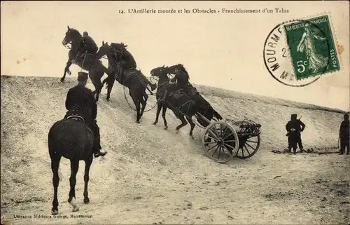Ak L'Artillerie montee et les Obstacles, Franchissement d'un Talus