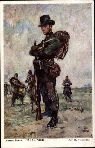 Künstler Ak Wagemans, M., Armee Belge, Carabinier, belgischer Soldat in Uniform