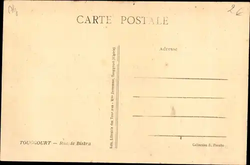 Ak Touggourt Algerien, Rue de Biskra