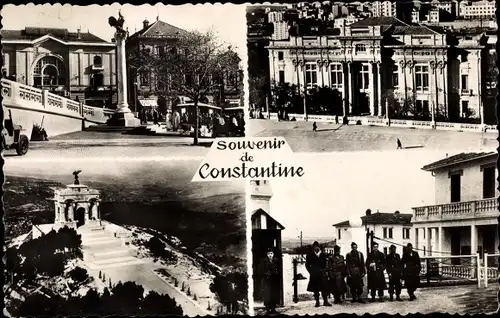 Ak Constantine Algerien, Coq de la Victoire, Le Palais de Justice, Le Monument aux Morts