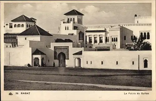 Ak Rabat Marokko, Le Palais du Sultan, Blick auf den Sultan Palast