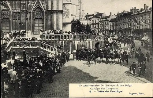 Ak Belgien, Anniversaire de l'Independance Belge, Cortège des Drapeaux, Tête du Cortège