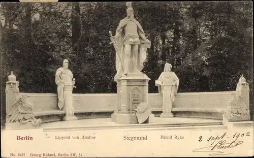 Ak Berlin Mitte, Statuen, Lippold von Bredow, Siegmund, Bernd Ryke