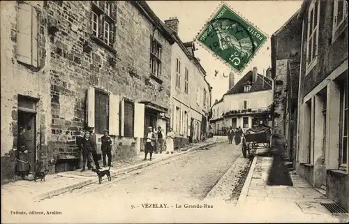 Ak Vézelay Yonne, La Grande Rue