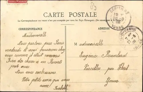 Ak Flacy Yonne, Grande Rue