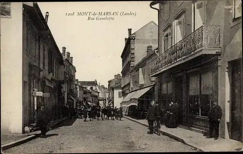 Ak Mont de Marsan Landes, Rue Gambetta