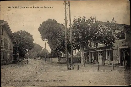 Ak Magescq Landes, Route de Bayonne