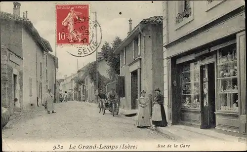 Ak Grand Lemps Isere, Rue de la Gare