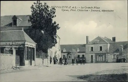 Ak Saint-Hippolyte Indre-et-Loire, La Grande Place