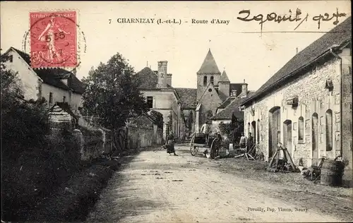 Ak Charnizay Indre et Loire, Route d'Azay
